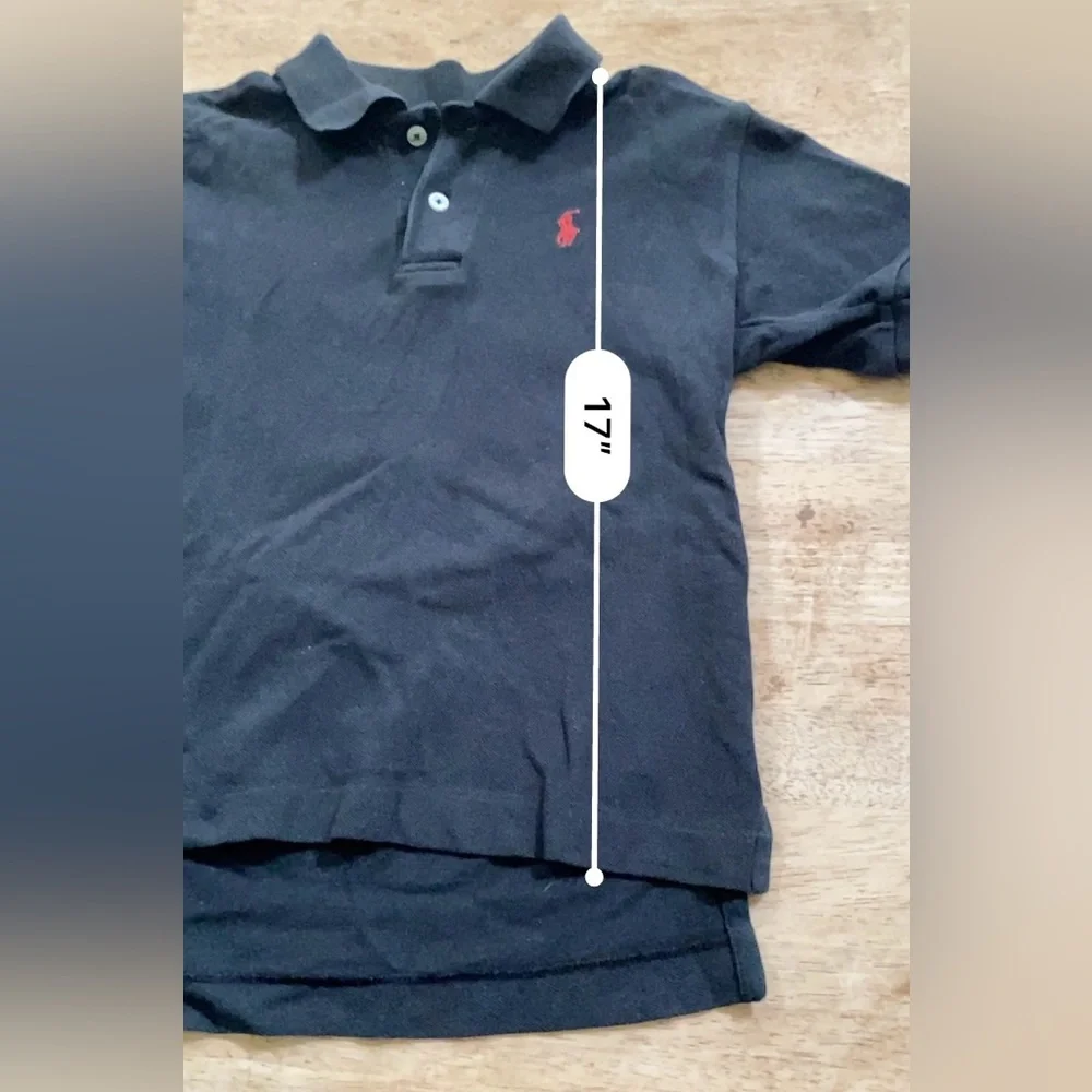 Vintage Polo Ralph Lauren Boy’s Sz 7 Iconic Black Mesh Knit‎ Polo Shirt